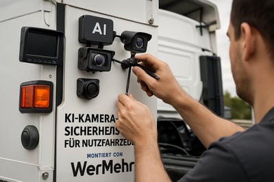 KI-Kamerasysteme und Sicherheitstechnik für Nutzfahrzeuge, montiert von WerMehr KI-Kamerasysteme und Sicherheitstechnik für Nutzfahrzeuge, montiert von WerMehr